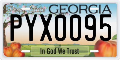 GA license plate PYX0095