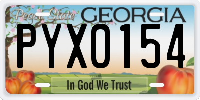 GA license plate PYX0154