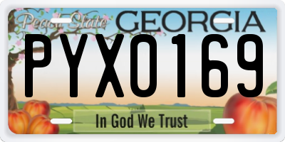 GA license plate PYX0169