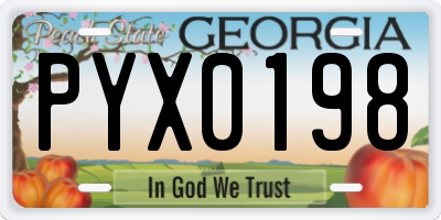 GA license plate PYX0198