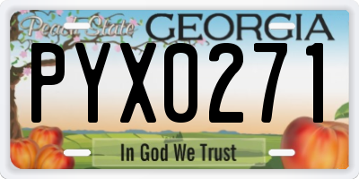 GA license plate PYX0271