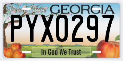GA license plate PYX0297