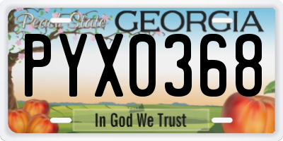 GA license plate PYX0368
