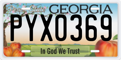 GA license plate PYX0369