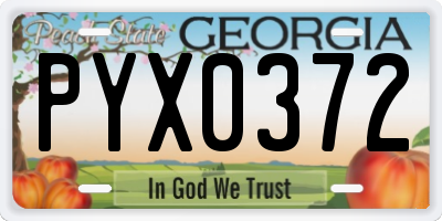 GA license plate PYX0372