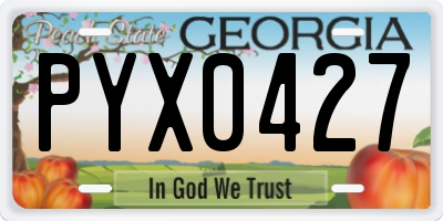 GA license plate PYX0427