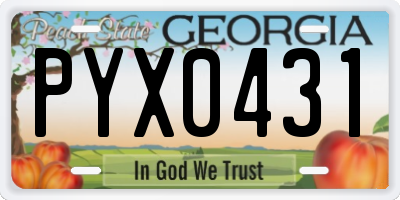 GA license plate PYX0431