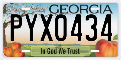 GA license plate PYX0434
