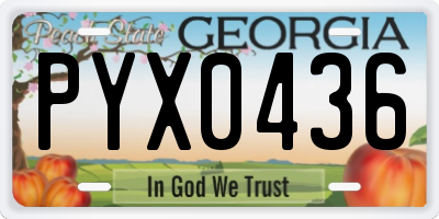 GA license plate PYX0436