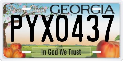 GA license plate PYX0437