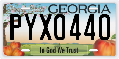 GA license plate PYX0440