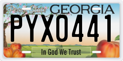 GA license plate PYX0441