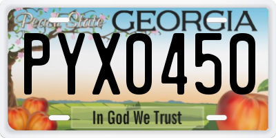 GA license plate PYX0450
