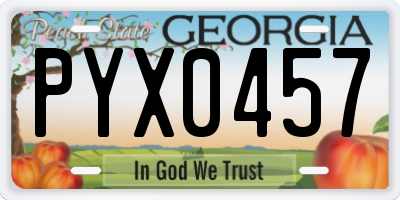 GA license plate PYX0457