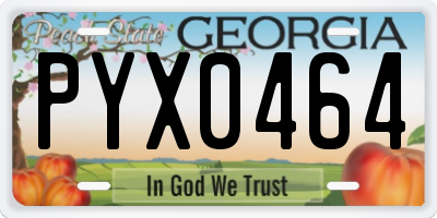 GA license plate PYX0464