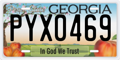 GA license plate PYX0469