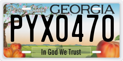 GA license plate PYX0470