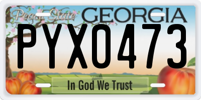 GA license plate PYX0473