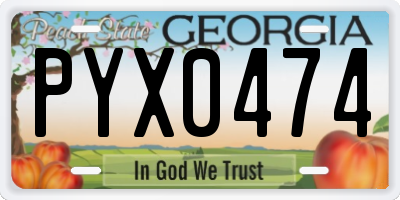 GA license plate PYX0474