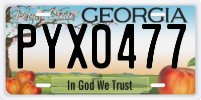 GA license plate PYX0477