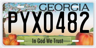 GA license plate PYX0482