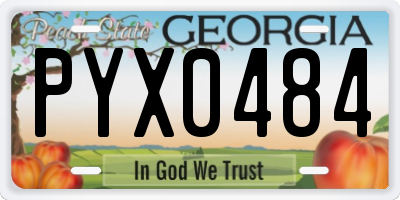 GA license plate PYX0484
