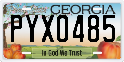 GA license plate PYX0485