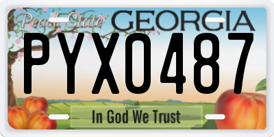 GA license plate PYX0487