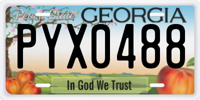 GA license plate PYX0488