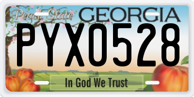 GA license plate PYX0528