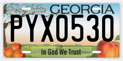 GA license plate PYX0530