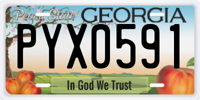 GA license plate PYX0591