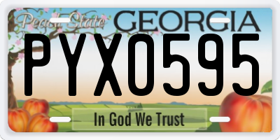 GA license plate PYX0595