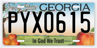 GA license plate PYX0615