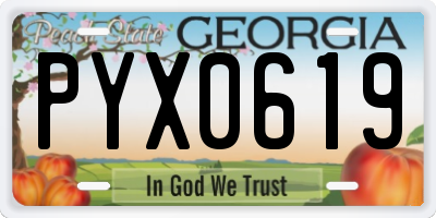 GA license plate PYX0619
