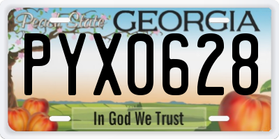 GA license plate PYX0628