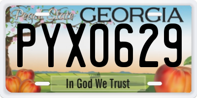 GA license plate PYX0629