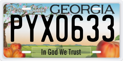 GA license plate PYX0633