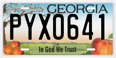 GA license plate PYX0641