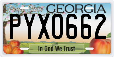 GA license plate PYX0662