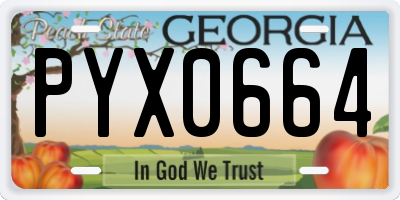 GA license plate PYX0664