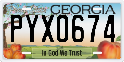 GA license plate PYX0674