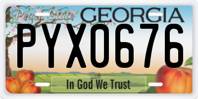 GA license plate PYX0676