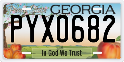 GA license plate PYX0682