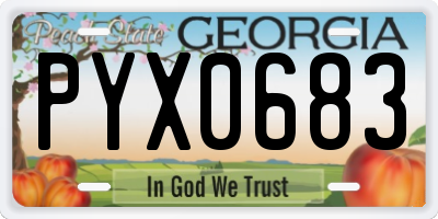 GA license plate PYX0683