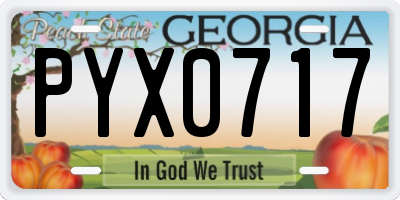 GA license plate PYX0717