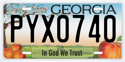 GA license plate PYX0740