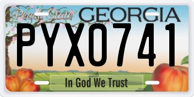 GA license plate PYX0741