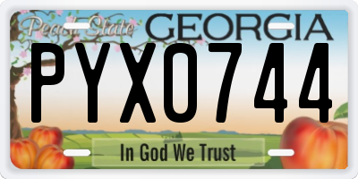 GA license plate PYX0744