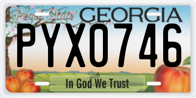 GA license plate PYX0746